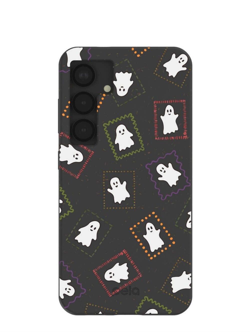 Pela Case Black Ghost Stamps Samsung Galaxy S25 Case